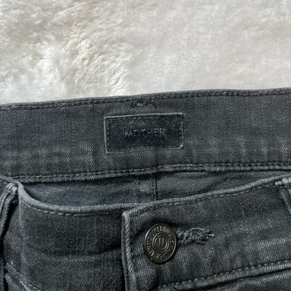 MOTHER Insider Crop Jeans Not Guilty Black | High Rise Cropped Flare 31 - Picture 9 of 17